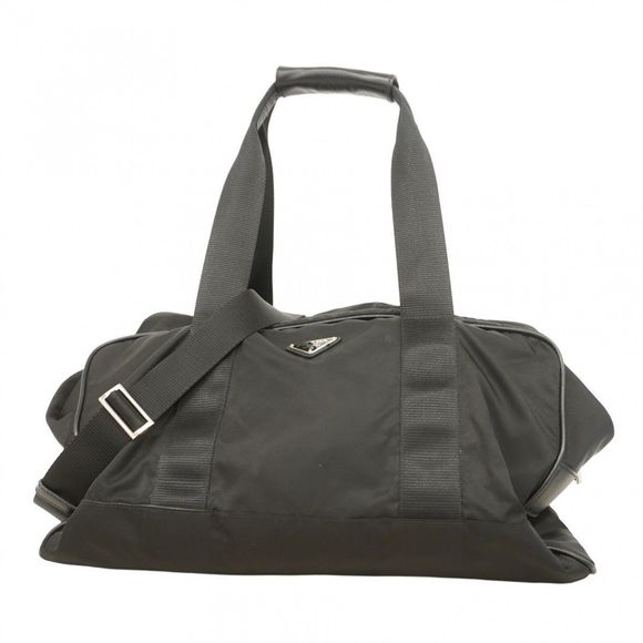 Prada Boston Bag Black Nylon with Silver Hardware  Men's Women's Unisex - Picture 1 of 10